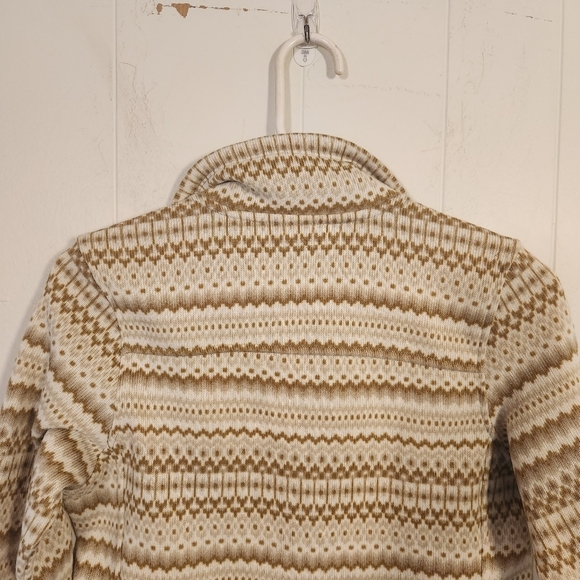 The North Face Fair Isle 1/4 Zip Pullover Size XS Tan Cream Print - Picture 6 of 14